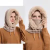 BeanieSkull Caps Inverno Mulheres 3in1 Chapéu de Esqui de Malha com Lenço Pescoço Aquecedor Fleece Forrado Capa Máscara Adulto Balaclava Para Esportes Ao Ar Livre 231013