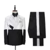 Costumes pour hommes Blazers 2022 Conception unique Motif blanc Costume Homme Mens 2 pièces Groomsmen Mariage Tuxedos Terno Masculino Sli1830