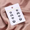Kolczyki stadnorskie 12 par/zestaw geometryczny okrągłe serce z karty papierowej Zestaw karty dla kobiet dla kobiet dziewczęta urodzinowe biżuteria hurtowa