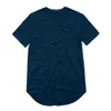 ZSIIBO TX135-C Herren-T-Shirt, verlängertes, rundes Sweep-T-Shirt, gebogener Saum, lange Linie, Tops, Hip Hop, Urban, Blank, Streetwear225r