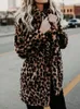 Women's Fur Faux Fur Autumn Leopard Faux Fur Coat Women Long Winter Coat Woman Warm Ladies Fur Jacket Female Plush Teddy Coat Outwear 231013