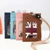 Card Holders Black Business ID Badge Wallet Pouch Women Men Coin Purse Neck Strap Student Bus Bags