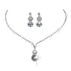 Halsband örhängen set 1 eleganta bröllop smycken för kvinnor kubik zirkonium faux kristall brud rosen bankett tillbehör