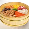 Din sets sets houten rijstemmer sushi bowl container met deksel hangiri oke mengt tub kookstoomboot voor restauranthuis