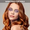 Lunettes de soleil sans monture en forme de nuage drôle pour femmes, adolescentes, filles et enfants