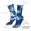 Calzini da uomo Moda Donna Casual Blu indaco Shibori Tie Dye con motivi grafici Primavera Estate Autunno Inverno