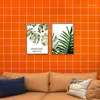 Wallpapers Amerikaans Vintage Groen Heldergeel Vierkant Behang Woondecoratie Kleding Kapper Winkel Achtergrond Muren Muurschildering