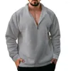 Herren-Kapuzenpullover, stilvoller Fleece-Pullover mit halbem Reißverschluss, warme, lässige, trendige Herbst-/Winterkleidung für kältebeständige Komfort-Männer