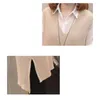 Women's Sweaters 2023 Women Sweater Vest V-Neck Pullover Medium Long Knitted Jumper Top Basic Waistcoat For Ladies