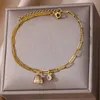 Anklets zirkon lotus för kvinnor 2023 Trend guld färg rostfritt stål frukt anklet armband femme ben juveleris present pulseras mujer