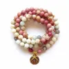 108 Mala Rhodonit balanciert Rhodonit-Armband Neues Design Damen-Yoga-Armband Heilung spirituelles Geschenk Armbänder Y2007302433