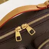 9a Stylish Stuff Sacks Bag Practical Crossbody Camera Wallet Canvas Natural Leather Studded Mini Clutch Shoulder Bag Double Zipper Stängning 18 cm med Box L066