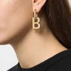 Mode épais b lettre boucles d'oreilles pour les femmes balancent de luxe Original qualité marque boucles d'oreilles déclaration bijoux Z418224p