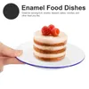 Dinnerware Sets 4 Pcs Enamel Plate Plates Ceramic Serving Platters Dishes Vegetable Kitchen Steamed Appetizer Decorative Fruits