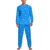 Heren Nachtkleding Genshin Impact Pyjama Winter Freeze Geruit Casual Man 2 Stuk Gedrukt Lange Mouwen Mooie Pyjama Sets