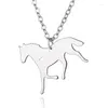 Pendentif Colliers En Gros À La Mode Cheval Collier En Acier Inoxydable Coeur Femmes Mode Animal Bijoux Cadeau