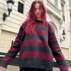 Pulls pour femmes Esthétique Pulls Classiques Creative Stripes Femmes Tricoté Streetwear Surdimensionné Harajuku O Cou Tricots Hommes Vêtements