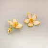 Pendientes de aro con diseño de flor de cobre para mujer, aretes de diseño lujoso, joyería dorada, accesorio de decoración, alta calidad