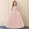 Dziewczyny Wedding Tiul Lace Girl Dress Infantil Fancy Autumn Princess Events Kostum