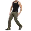 Erkek pantolon 2023 Kargo taktiksel çok cepli tulumlar erkek savaş pamuk gevşek pantolon pantolonlar ordu askeri iş düz