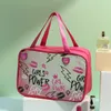 Nova bolsa de cosméticos de viagem com estampa amor feminina bolsa de armazenamento de cosméticos em PVC bolsa de lavagem conveniente