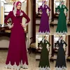Robes décontractées Vintage robe musulmane femmes Slim Fit manches longues Maxi Hijab vêtements islamiques Big Swing A-ligne Abaya Dubaï Kimono260y