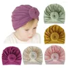 Hair Accessories Fashion Mommy And Baby Cotton Round Ball Flower Hat Women Caps Girls Born Turban Knot Kids Adult Headwear