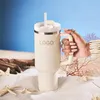 100% Real Rose Quartz H2 0 Tumblers 40oz Adventure Quencher Stainless Steel Insulated Car Mugs Thermos Water Bottles WIth Logo268Z