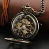 Kieszonkowe zegarki Vintage Pirate Ship Ster Mechanical Watch z łańcuchem FOB Roman Digital Dial Fashion Mode and Women's Gift