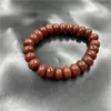 Bracelet en agate sculptée en relief rouge, boucle de paix pour hommes et femmes