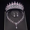 Wedding Jewelry Sets Fashion Bridal Bride Tiara Crown Earring Set Necklace for Women Birthday Party jewelry Accessories 231013
