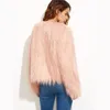 Women's Fur Winter Warm Women Faux Coat Loose Black White Pink Plush Female Jacket