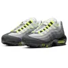 95 OG Neon Koşu Ayakkabıları Erkek Kadın 95s Üçlü Siyah Beyaz Kristal Mavi Güneş Kırmızı Duman Gri Erkek Eğitmenler Doğa Sporları Sneakers