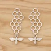 Pendant Necklaces 10 Pieces Silver Plated/Gold Color Bee Honeybee Bumble With Honeycomb Charms Pendants For Necklace Earring Jewellery