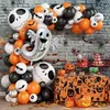 105st oranje zwarte ballonslingerboogset met spookschedelballonnen voor nachtmerrie vóór Kerstmis, dag van de doden, Halloween babyshowerdecoratie