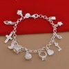 lyxdesigner smycken kvinnor mens armband män 925 sterling silver armband kärlek isade ut cross heart charm armband230s