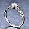 10 Pieces 1 lot Trendy Wedding Jewelry Fire Opal Gems Silver Rings Russia American Australia Women Rings Jewelry Gift232D