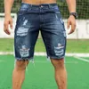 Shorts Masculinos Moda Jeans Rasgados Verão Casual Denim Mens Bolso Esportes Musculação Calças Curtas