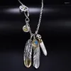 Pendant Necklaces QN Taijiao Chain Set Takahashi Goro Style Feather Necklace Women's Men's Sweater Pendants For Jewelry Ma261b