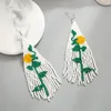 Pendientes colgantes 2023 llegada Bohemia accesorios de joyería para mujer cuentas hechas a mano patrón de flores borla gota larga colgante para mujer