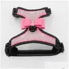 Hundhalsar Leases Dog Collar Leases Justerbar PET PUPPY Bow Harness Collar Treet For Small Medium Large Dogs Animals Walking Ha Dhvqi