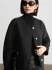 Jaquetas femininas 2023 mulher roupas coreano outono roupas femininas jaqueta curta blusão pura lã high-end moda personalidade quente casaco