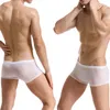 Underbyxor herrboxare shorts underkläder män sexig u konvex is silk transparent super tunna boxare slip trosor boxershort