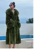 Pele feminina rdmq 23 oversize casaco falso roupas de inverno feminino jaqueta longa moda parka casacos de pelúcia senhora quente com cinto