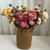 Decorative Flowers 55CM 9 Forks Thousand Story Dew Lotus Artificial Silk Flower Bouquet Home Decoration Wedding Scenery