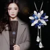 Pingente colares declaração maxi opala cristal floco de neve pingentes longos para mulheres jóias collier femme colar acessórios