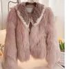 Pele feminina rosa peludo moda temperamento curto casaco 2023 estilo inverno engrossado quente imitação topo