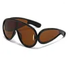 نظارة شمسية 2023 أزياء خمر الشرير قطعة واحدة مرآة النساء الرجال العلامة التجارية Goggle Sun Glasses الإناث ظلال في الهواء الطلق