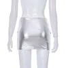 Rokken Skmy Y2k Kleding 2023 Lente Pu Leer Bodycon Mini Rok Casual Voor Vrouw Effen Kleur Zilver Nachtclub outfits