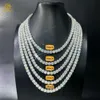 Grossistpris hiphop fina smycken 2mm 3mm 4mm 5mm 6.5mm 925 Sterling Silver D-VVS Diamond Moissanite Tennis Chain Necklace